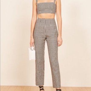 Reformation Linen Gingham Pants